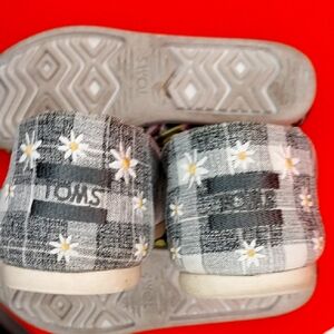 TOMS Plaid and Daisy Slip-On Shoes